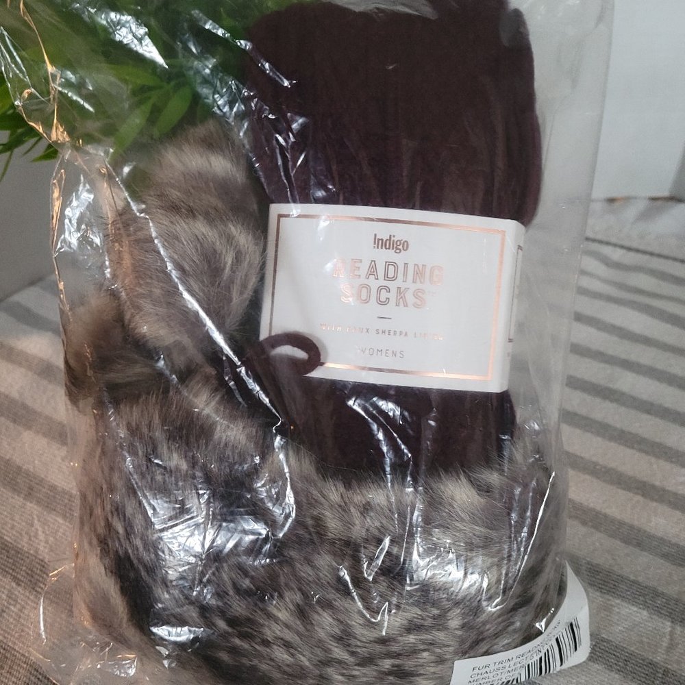 Indigo, NWT, Reading Socks in Merlot